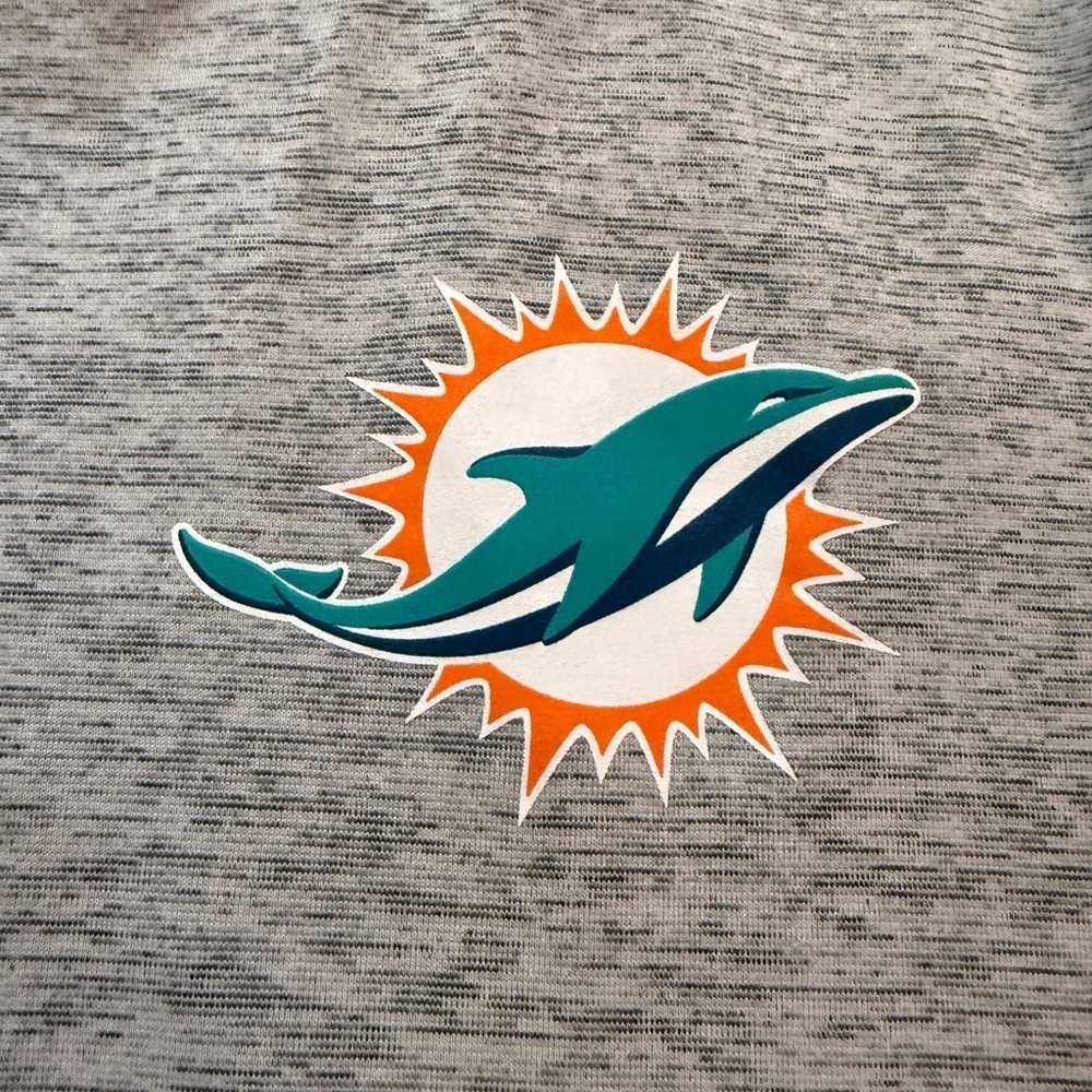 NFL Nike Dri-fit Heather Gray T-Shirt with Teal Dolphin Logo- Medium - Picture 3 of 7